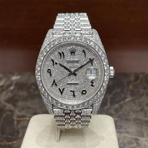 ice out rolex arabic|rolex datejust 41 iced out.